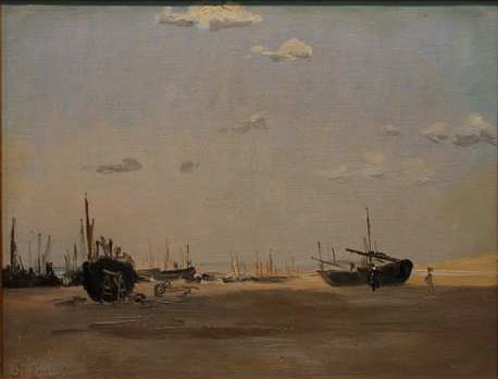 Bateaux sur la plage par Georges Paul François Laurent Laugée