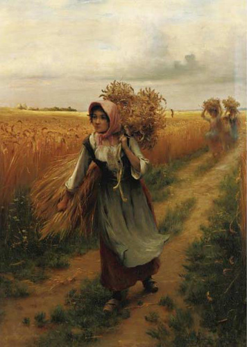 La rentrée de la récolte  par Georges Paul François Laurent Laugée