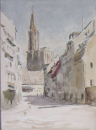 La rue d’Or et la Cathédrale de Strasbourg  par Georges Paul François Laurent Laugée